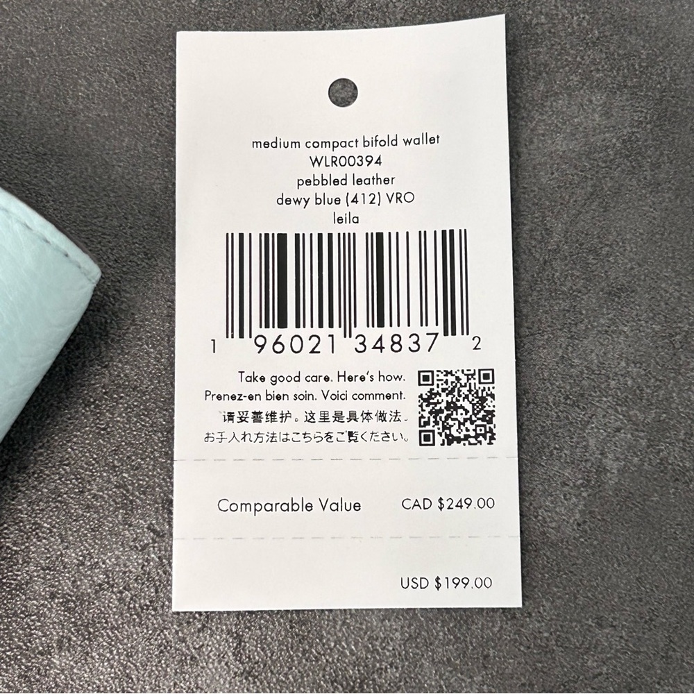 kate spade Leila Medium Compact Bifold Wallet Dewy Blue NWT - Picture 13 of 14